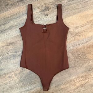 Abercrombie & Fitch Womens S Bodysuit Chocolate Brown Soft Collection Tank Thick